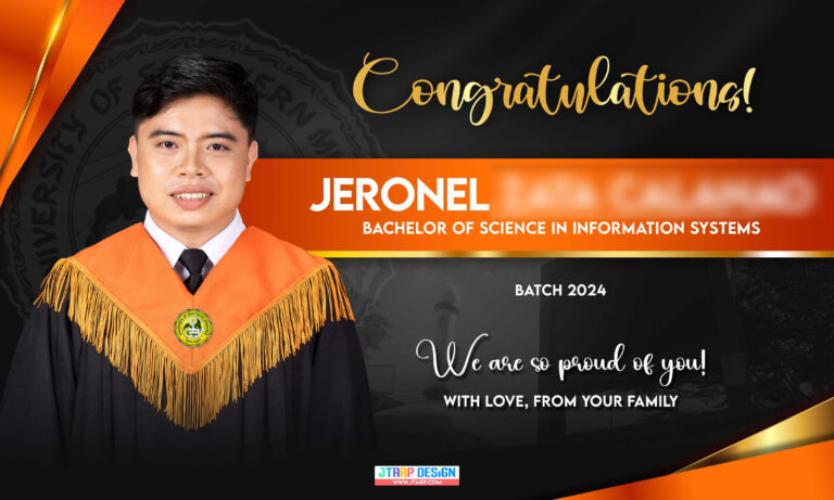 5x3 Congratulations Jeronel Bachelor of Science in Information System copy