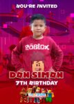 Don Simon 7th Birthday Roblox Theme Invitation Design copy