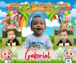 Welcome to the Christian World and Happy 1st Birthday Gabriel Cocomelon Design copy
