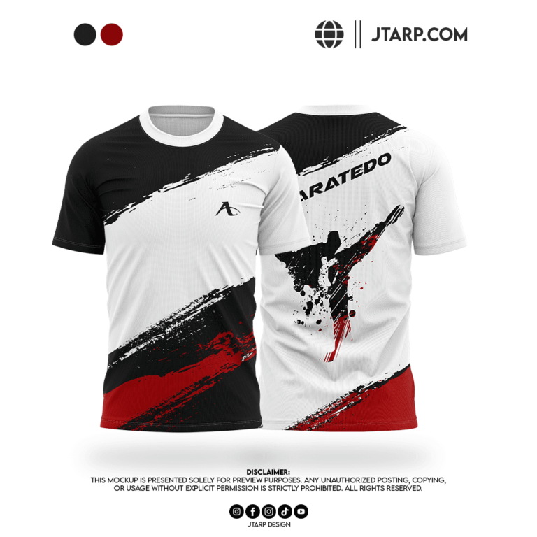 Black Red Brush Stroke Sport CMC Karatedo Shirt Design Artboard 1