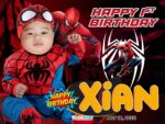 3x4 Happy 1st Birthday Xian Spiderman Theme Tarpaulin Design copy