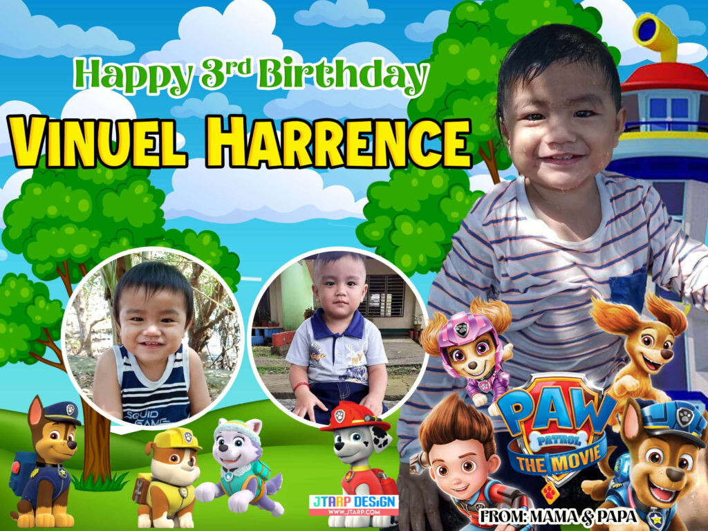 3x4 Vinuel Harrence 3rd Birthday Paw Patrol copy