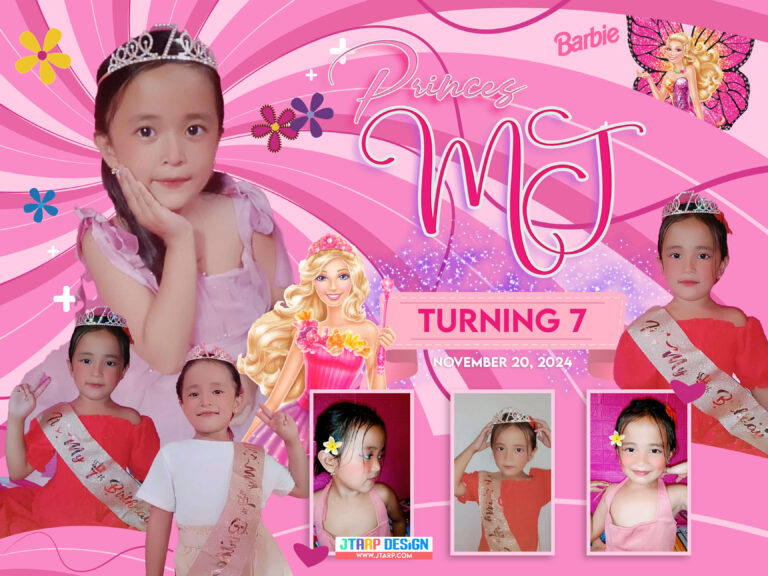 4x3 Princes MJ turning 7 Barbie Theme Birthday Tarpaulin Design copy