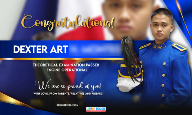 Dexter Art’s Theoretical Examination Passer Tarpaulin Design