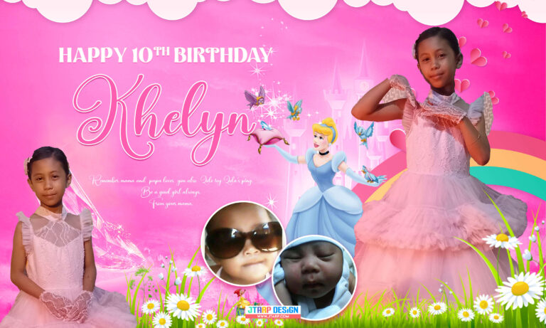 5x3 Happy 10th birthday khelyn Theme Tarpaulin Design copy
