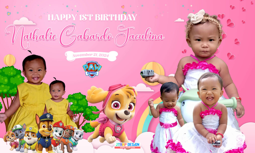 5x3 Nathalie Sky Paw Patrol 1st Birthday Tarpaulin Design copy