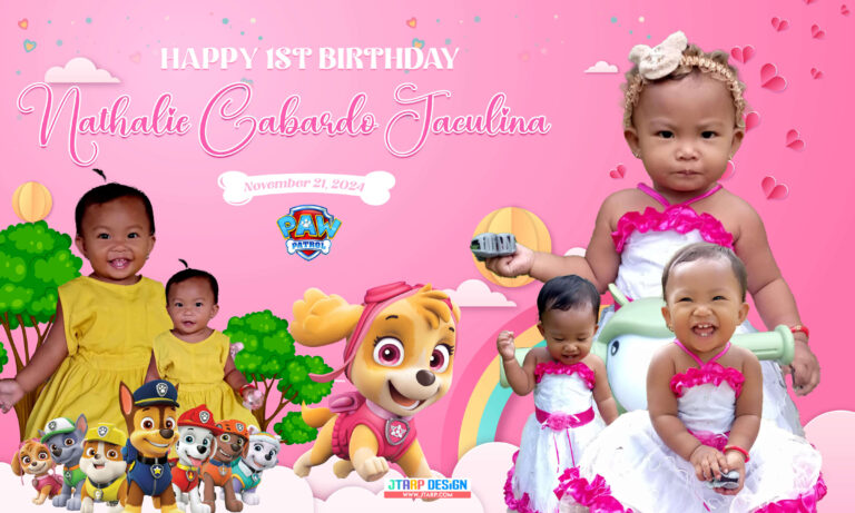 5x3 Nathalie Sky Paw Patrol 1st Birthday Tarpaulin Design copy