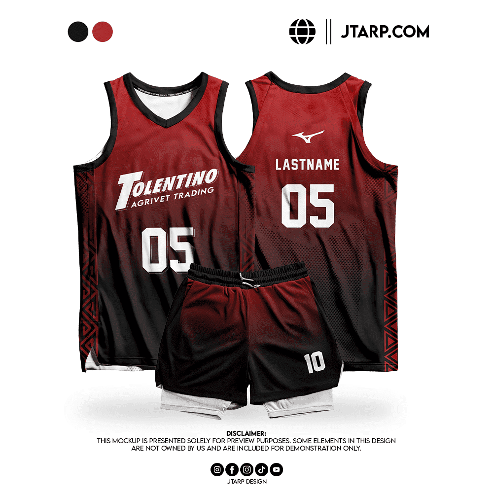 Tolentino Agrivaet Red Black Gradient Sleeveless Jersey Design Artboard 1