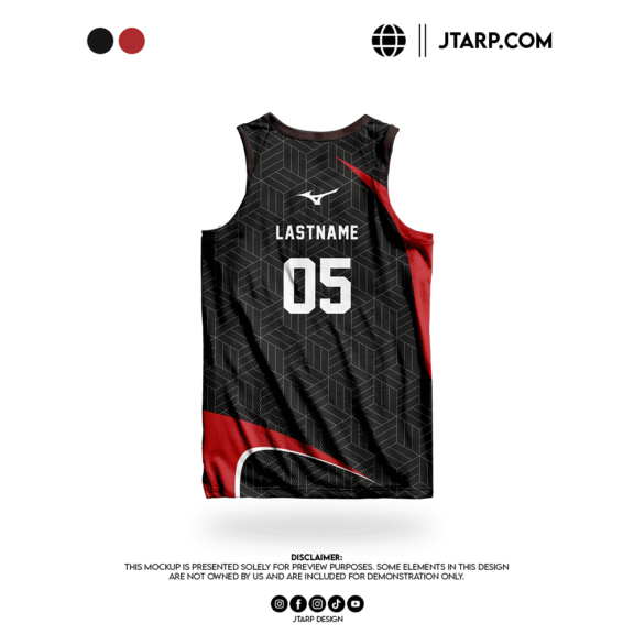 Tolentino Agrivaet Red Black Sleeveless Jersey Back Design Artboard 3