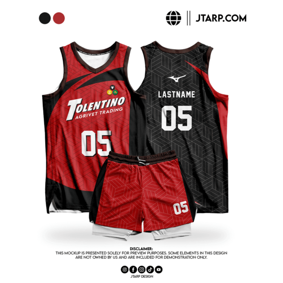 Tolentino Agrivaet Red Black Sleeveless Jersey Design Artboard 1