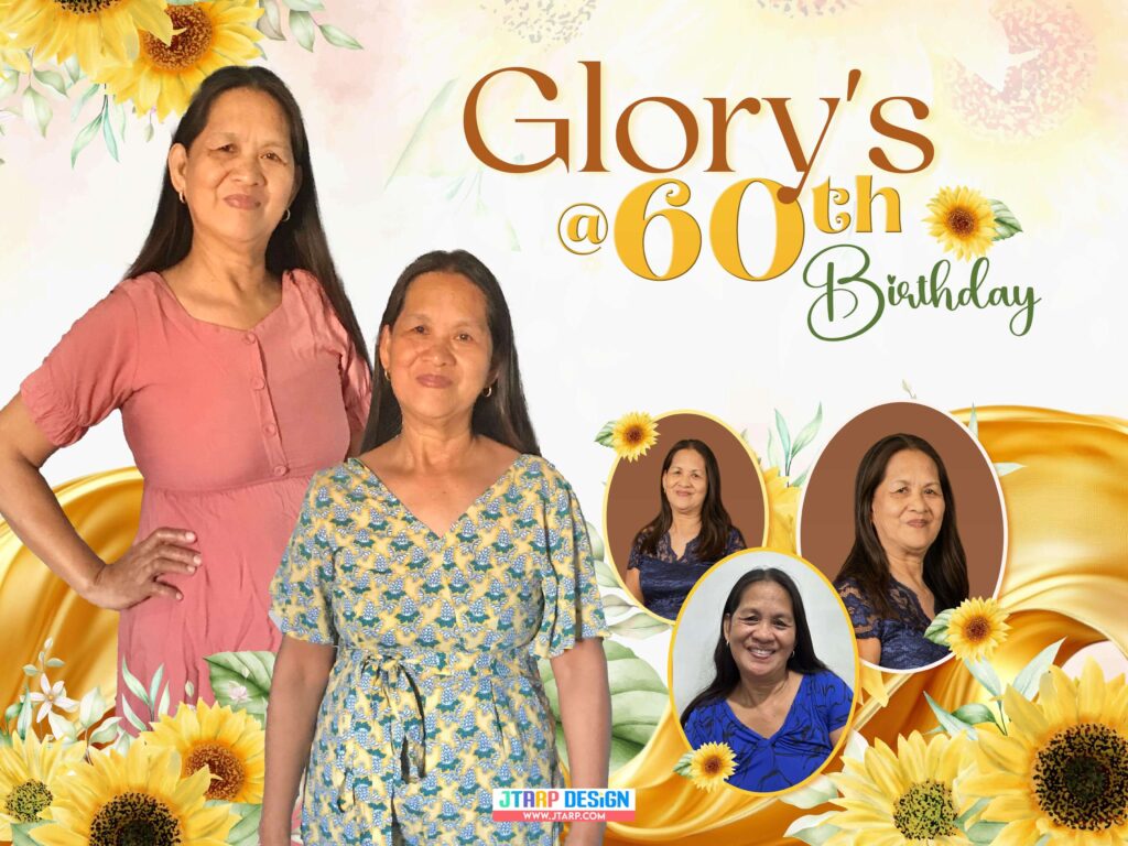 4x3 GLORY @60th Birthday Flower Design