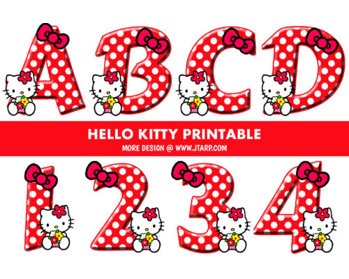 Hello Kitty Theme Printable Letters and Numbers Thumbnail