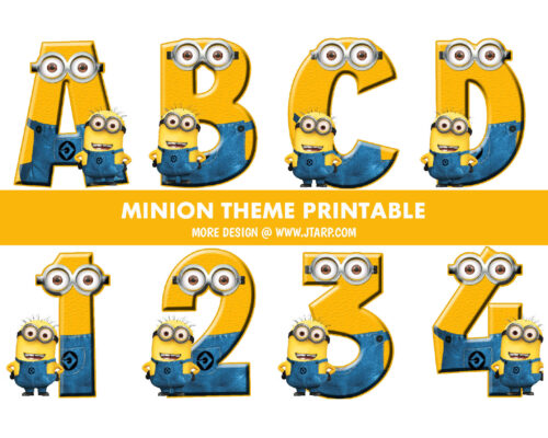 Minion Theme Printable Letters and Numbers Thumbnail