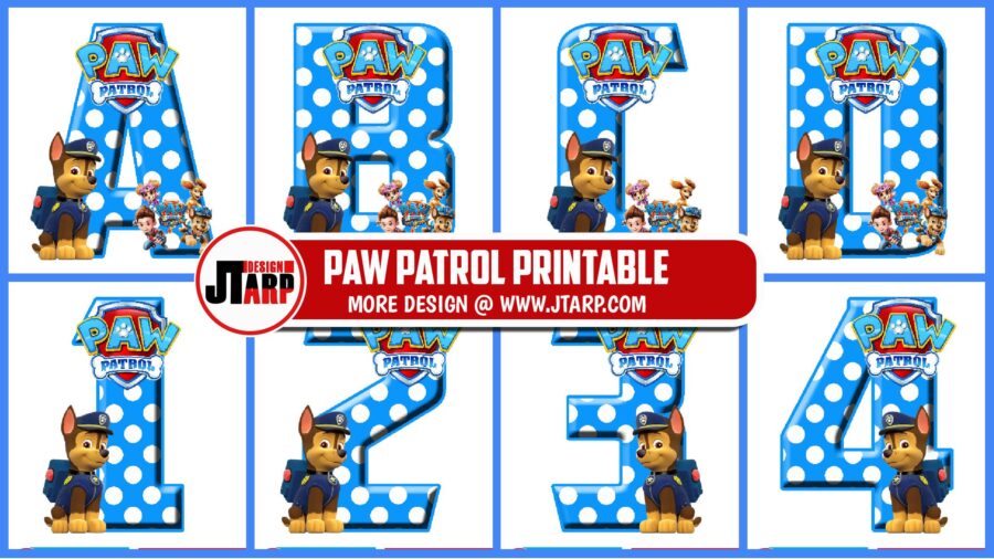 Printable Paw Patrol Alphabet Letters and Numbers Instant Download