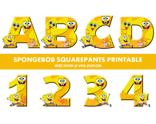 SpongeBob SquarePants Theme Printable Letters and Numbers Thumbnail