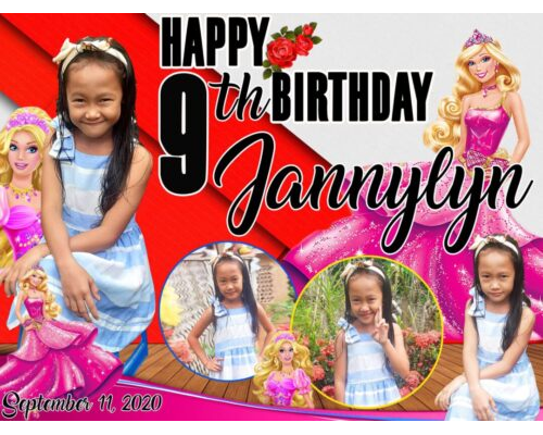 Barbie Theme 9th Birthday Tarpaulin Design